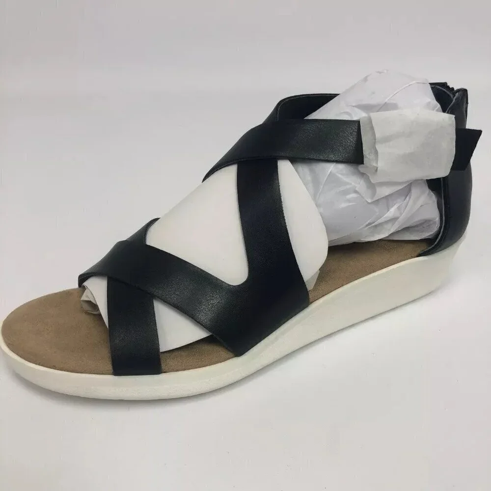 Giani Bernini Womens Fayee Wedge Sandals Shoe Black 7M